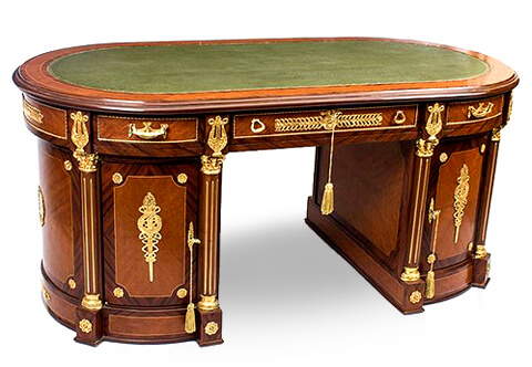 Napoleon Empire style Oval Shaped Pedestal Desk