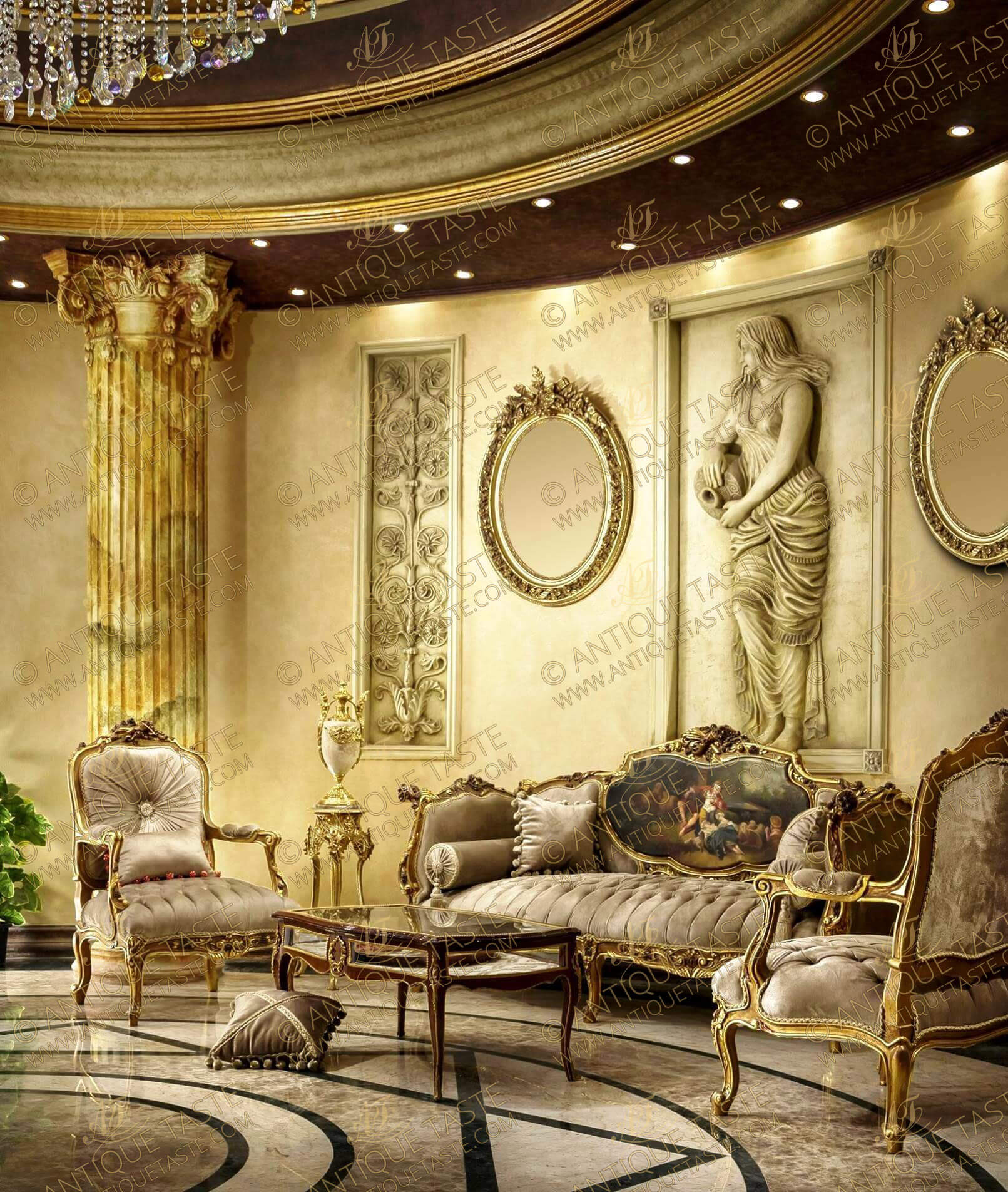 Antique & French Furniture : Living Room in Louis XV Style