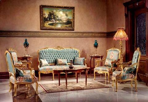 French Louis XV style carved and gilded five pieces Royal Sofa Set