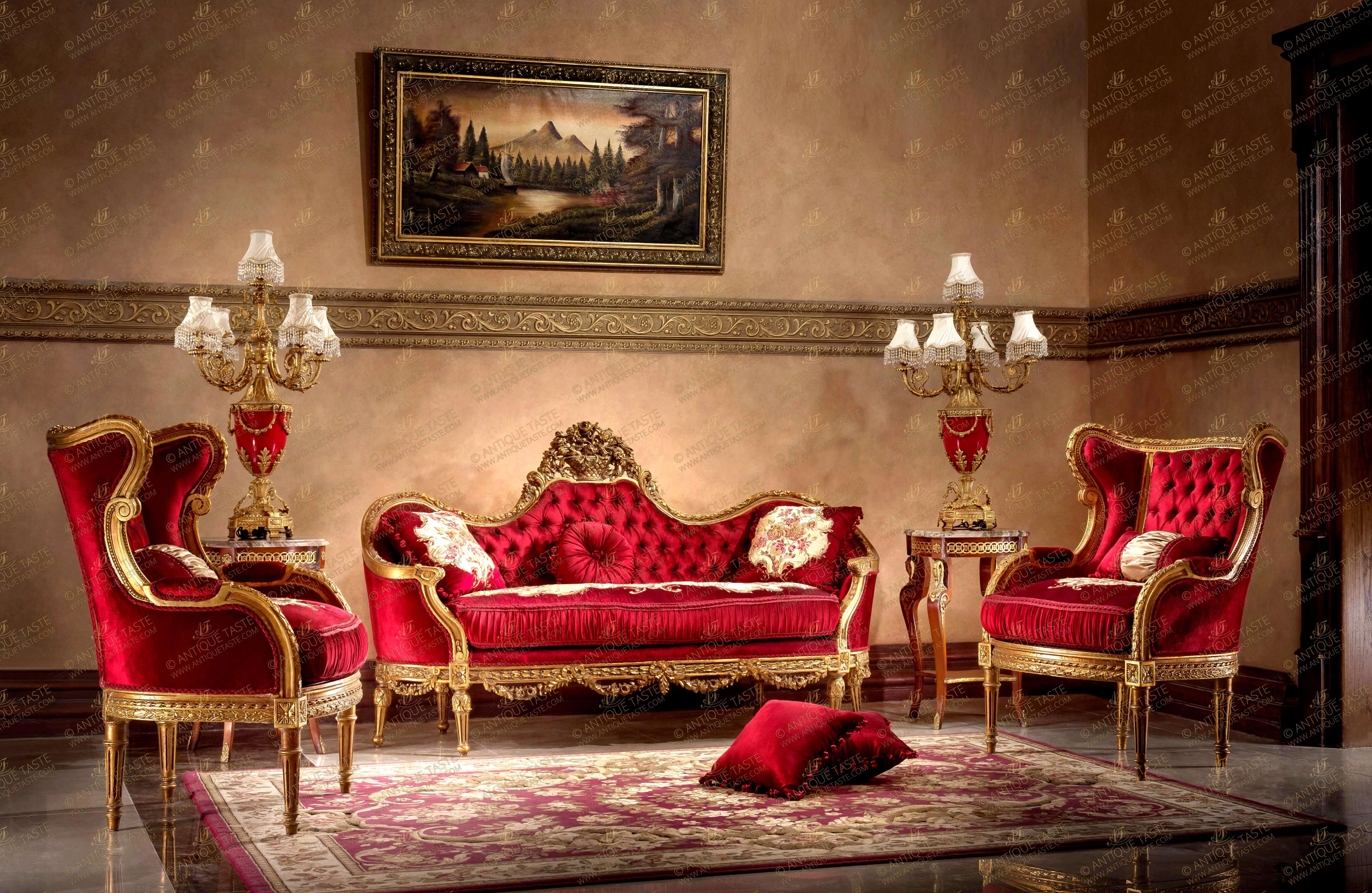 Giltwood Corbeille Sofa Set