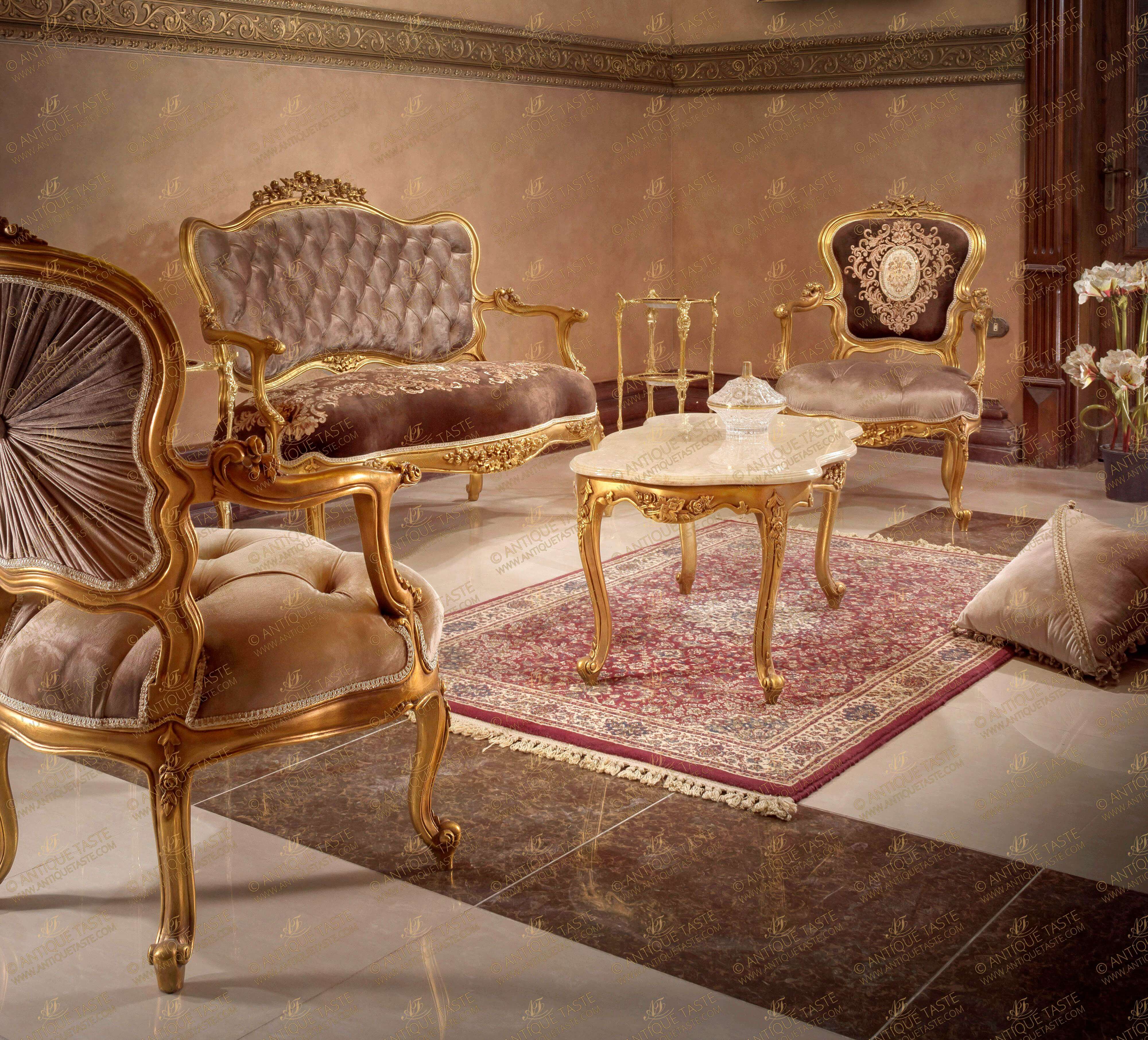 18th Century Louis XV Style Gilt & Upholstered Parlor Set