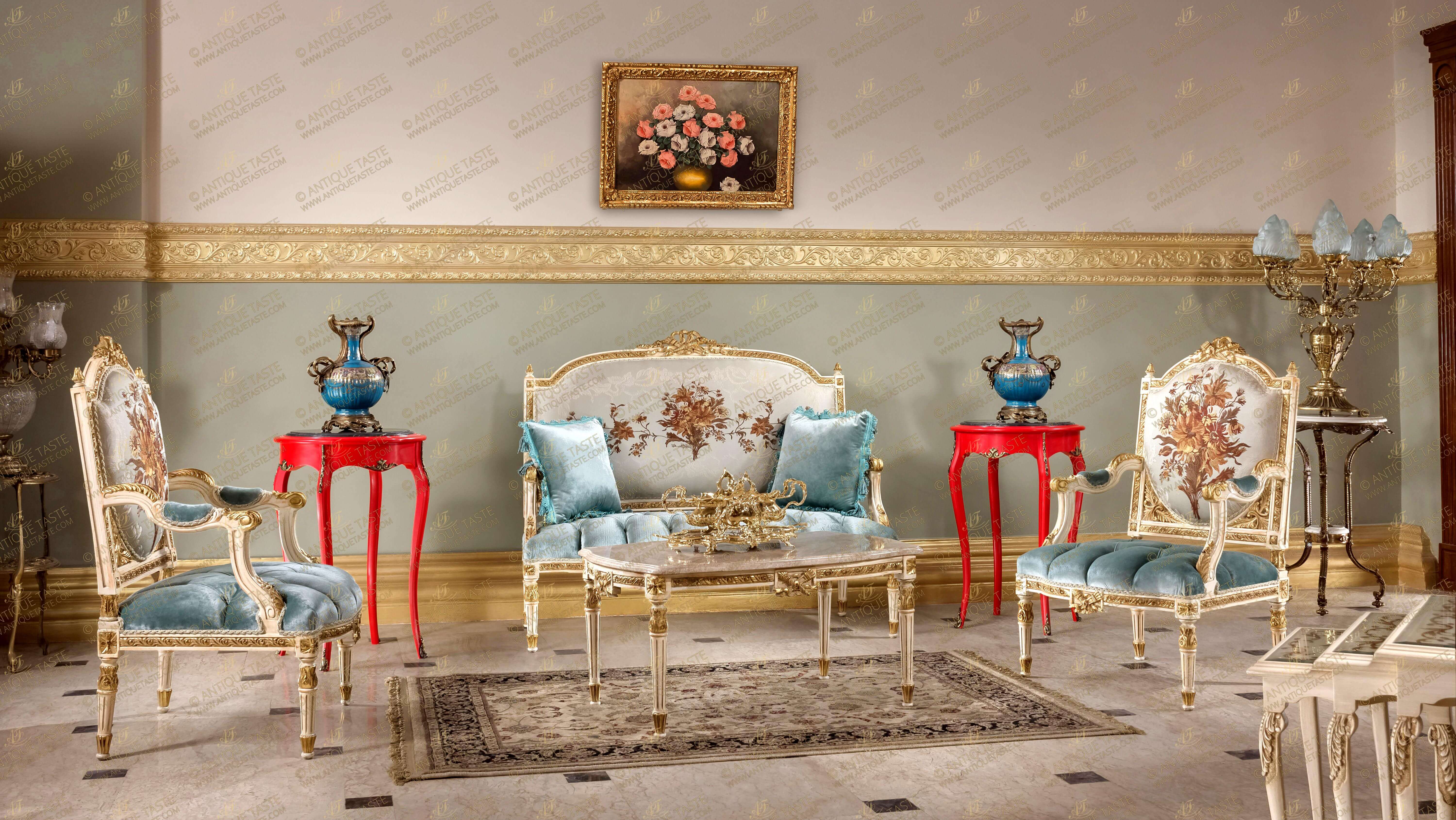 Living Room Sets, Louis XVI Style Sofa & Chairs