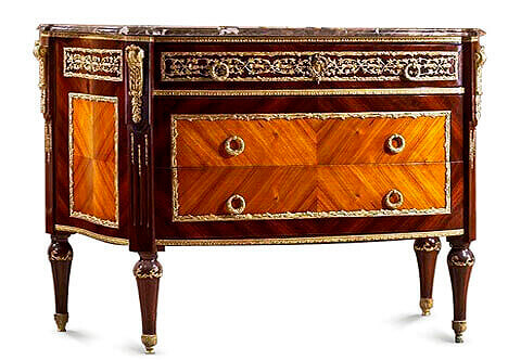 Louis XVI Commode, ormolu mounted, after the model by Jean-Francois Leleu By François Linke Paris, circa 1900