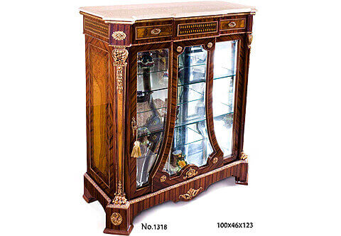 Napoleon III ormolu-mounted Parquetry and veneer inlaid Cabinet Vitrine