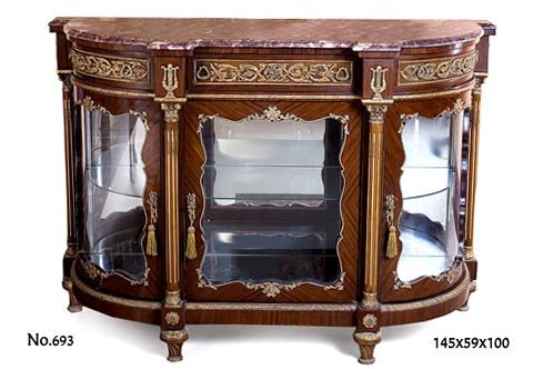 Mathieu Béfort Louis XVI Neo-Classical style gilt-ormolu-mounted veneer inlaid Meuble D'Appui