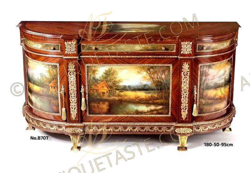 French Louis Xvi Sans Traverse Veneer Inlaid Vernis Martin Cabinet On The Manner Of François Linke After Model Commode In Chamber King By Joseph Stockel French Louis Xvi Sans Traverse Veneer, Louis Xvi Cabinet