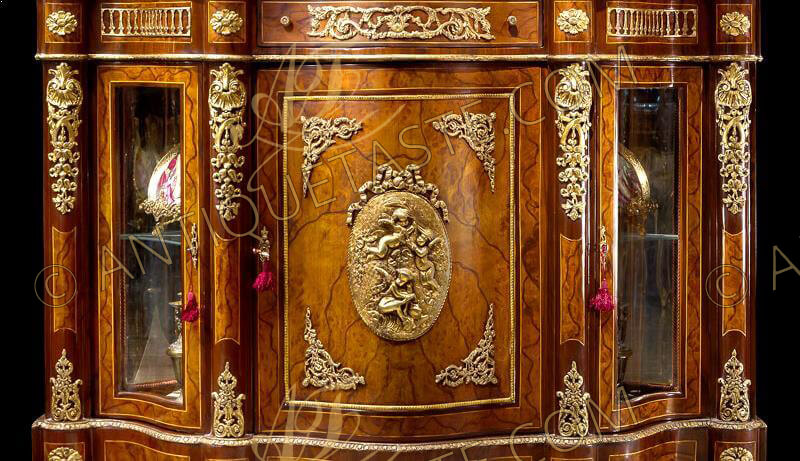 An Ont French Transitional Style Ormolu Mounted Marquetry Sideboard