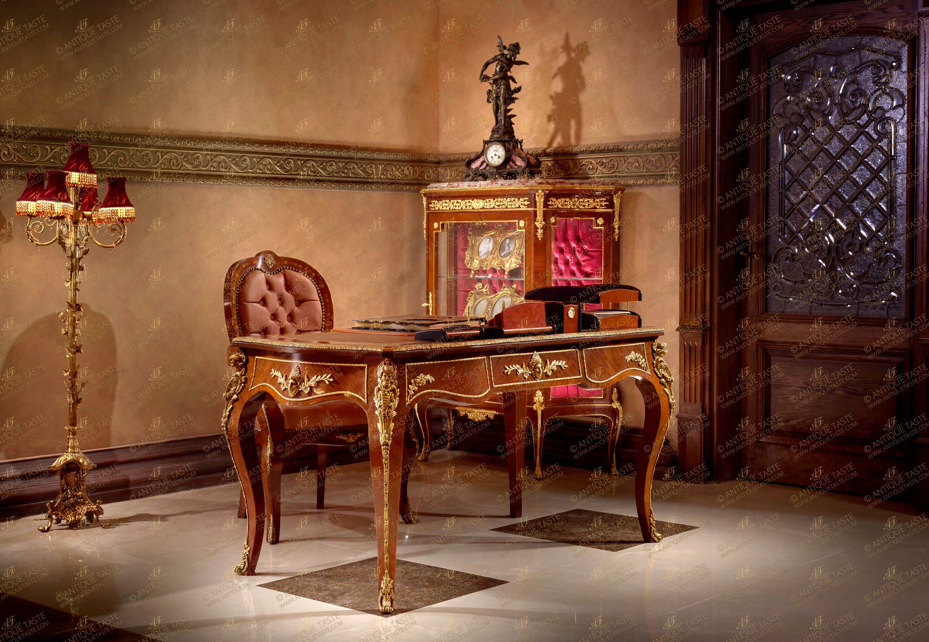 French 18th century Louis XV style ormolu-mounted desk after the model by Bernard Ebeniste