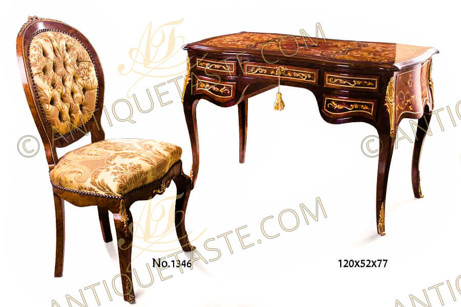 Louis XV Rococo style ormolu-mounted veneer and marquetry inlaid bureau de  dame after the model by François Linke and Léon Messagé, Circa 1900-1910