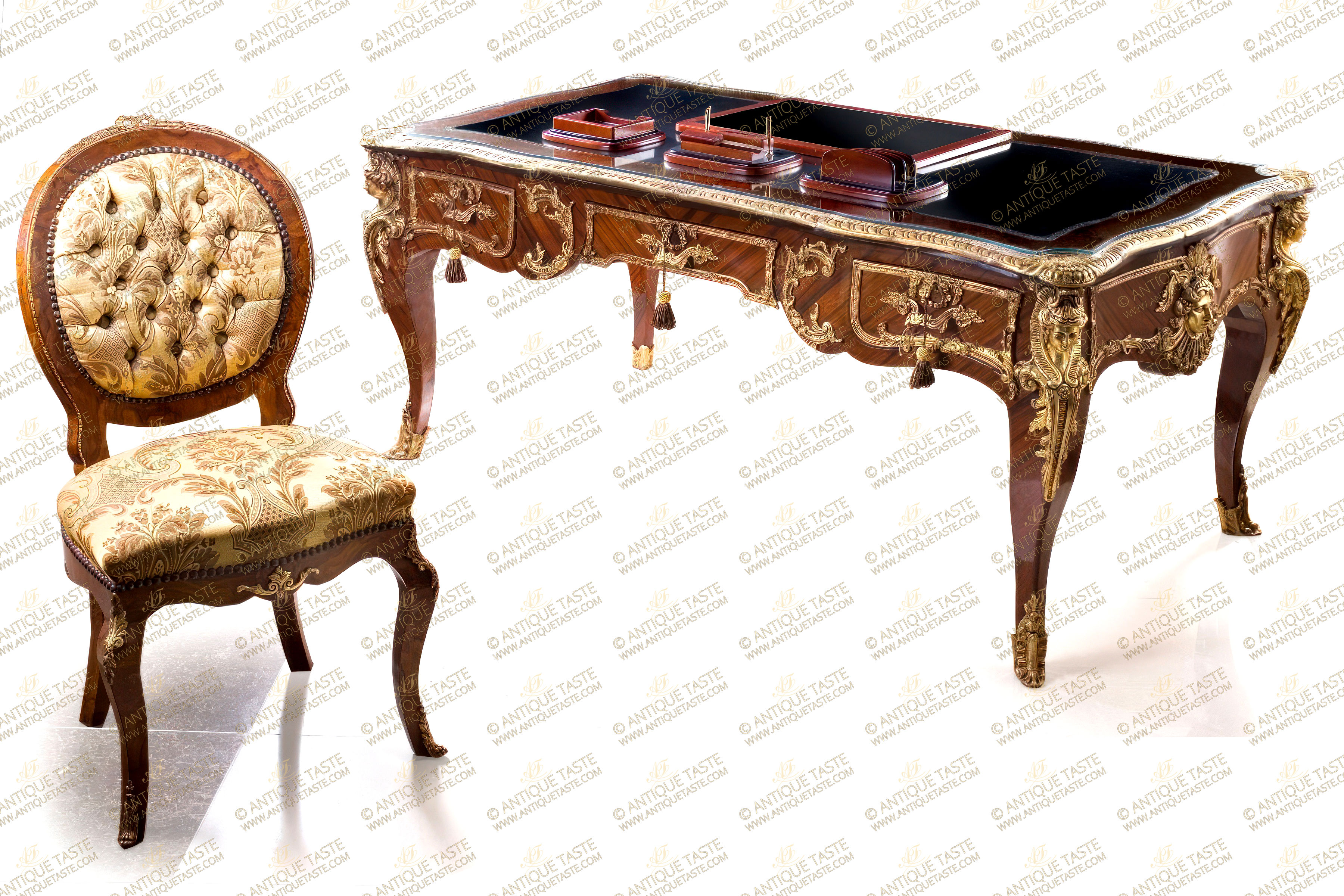 Early 20th Century Vintage Louis XV Style Kidney Shape Desk