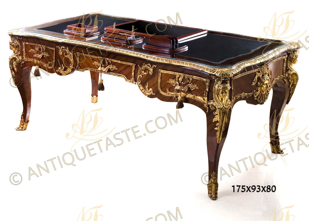French Regence Louis Xv Bureau Plat After The Model By Leon Kahn And Charles Cressent Late 19th C