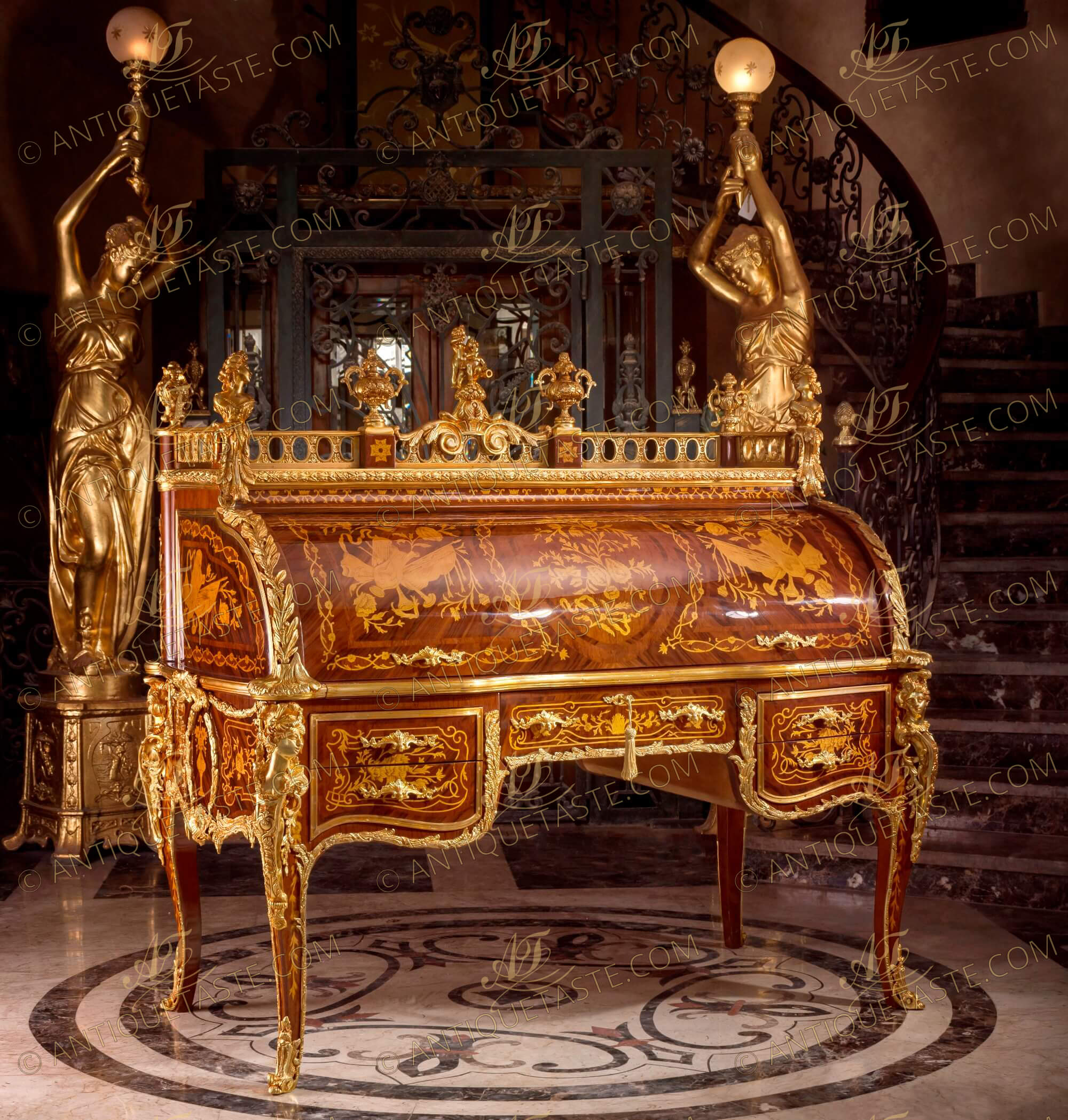 Bureau Du Roi (Secrétaire Cylindre de Louis XV), The King Desk, the most celebrated piece of 18th century French furniture after the model by Jean-François Oeben and Jean-Henri Riesener