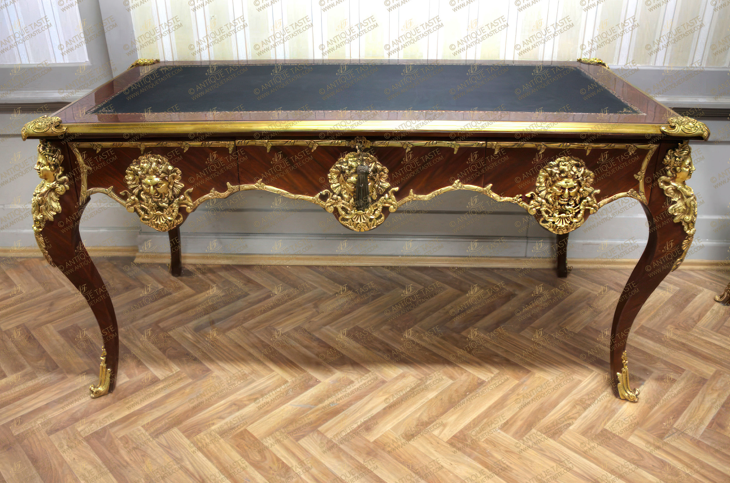 Louis XV style desk with 3 drawers with marquetry  Furniture styles,  Furniture, Antique reproduction furniture