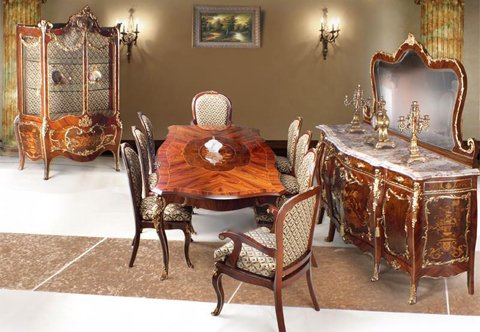 Marie-Antoinette French Louis XVI ormolu-mounted Dining Room Set