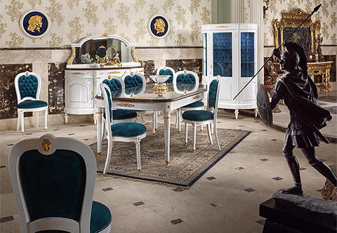 Maison Kriéger Louis XVI Belle Époque White Lacquered Dining Suite