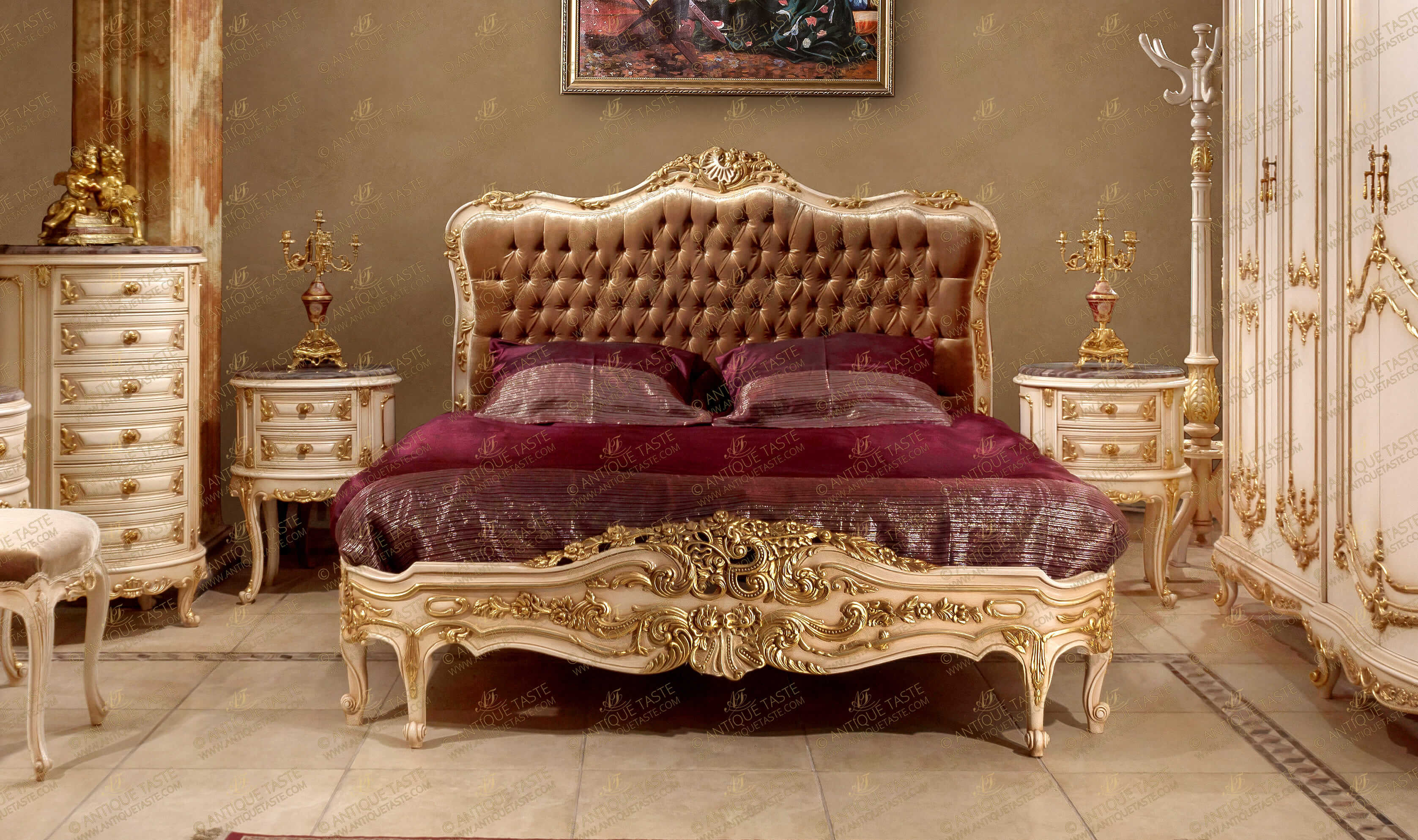 French Gold Bedroom Set