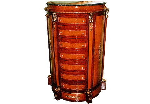 French Empire style ormolu-mounted double veneer inlaid seven drawers Office Tall Chest of Drawers