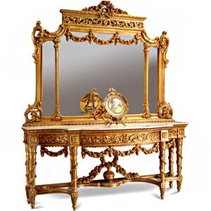 carved and gilded furniture, Louis xiv console, Louis xv console table, Louis xvi console, rococo style console, rocaille style console, venetian style console, french style console, german style console, italian style console table, mahogany finish console, chippendale style console, biedermeier style console, restauration style console, giltwood console, georgian style console, console desserte