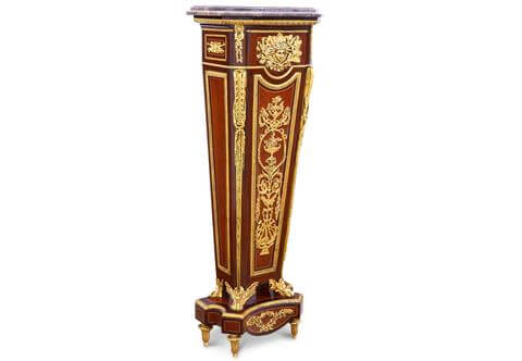 Louis XVI style ormolu-mounted pedestal after the model by Jean-Henri Riesener, late 19th Century