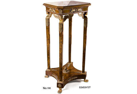 French Empire style gilt-ormolu-mounted veneer inlaid Pedestal on the manner of Jacob Desmalter