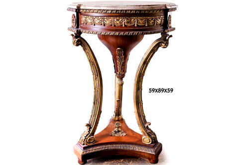 Napoleon style ormolu mounted veneer inlaid Athenienne Pedestal