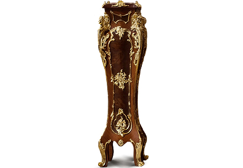 Maison Millet French Louis XV style bombe shape gilt ormolu-mounted pedestal