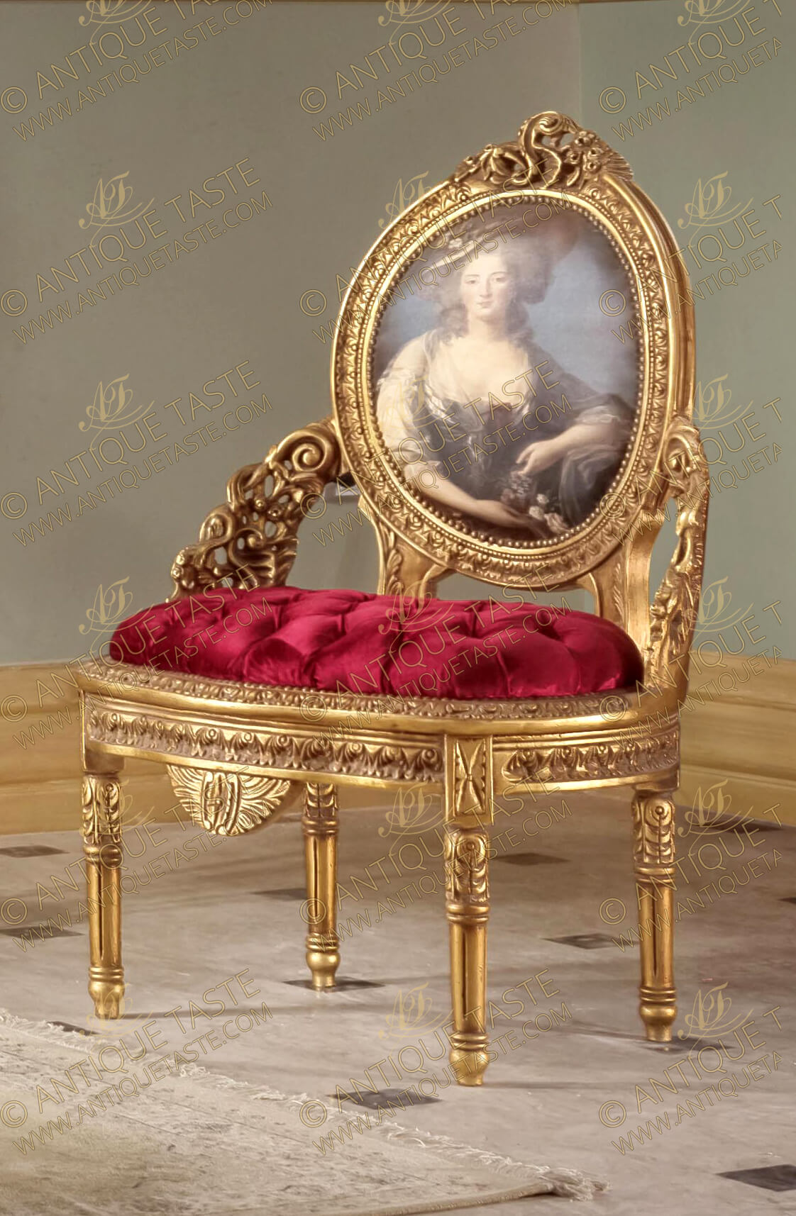 Italian Louis XVI Rococo style hand carved and gilded four pieces Regal  Sofa Set