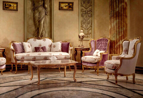Seating antique furniture and upholstery of chair, arm chair, bergère, throne arm chairs, fauteuil, office chairs, canapé, salon sets, sofa, bar stools, banquette, gilded salon set, love seat, Biedermeier arm chair, Empire style swivel arm chair , foot stools, Mr & Mrs arm chairs, French style seating antique furniture, French style salon, Italian style seating antique furniture, Louis XV salon set, Louis XVI style sofa, living room and reception room use for luxury homes,