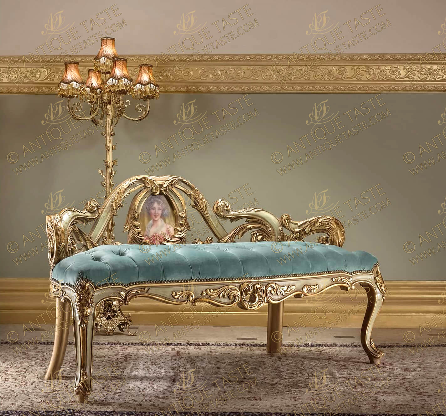 Trianon Painted Marquise Loveseat Sofa