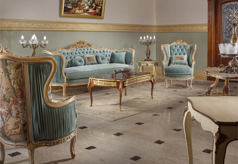 Louis XV Shabby Chic Sofa Set
