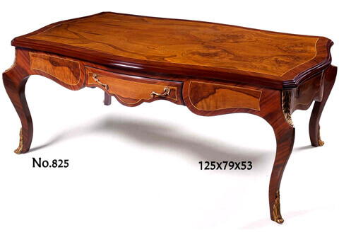 Classical Transitional style aged-ormolu-mounted sans traverse veneer inlaid one drawer Coffee Table