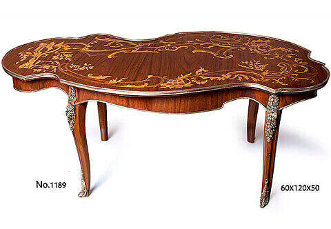 François Linke Louis XV style ormolu-mounted marquetry and veneer inlaid asymmetrical shaped Center Table