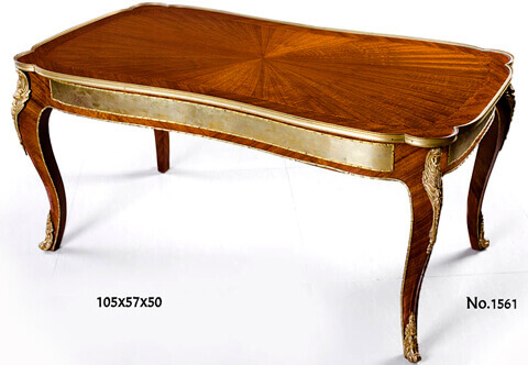 French Louis XV ormolu-mounted Sunburst veneer inlaid Serving Table De Salon