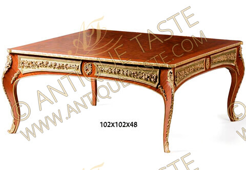 French Louis XV style ormolu-mounted crossbanded veneer inlaid Coffee Table De Salon