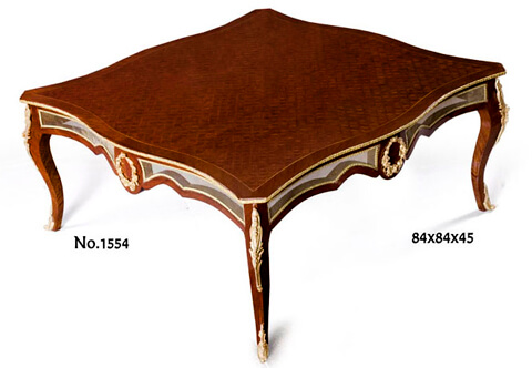 French Louis XV ormolu-mounted Parquetry and veneer inlaid ormolu lattice sides Coffee Table