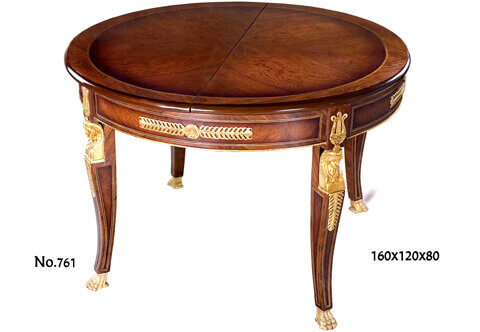 Empire Neo-classical style ormolu-mounted sans traverse veneer inlaid extendable Center Table