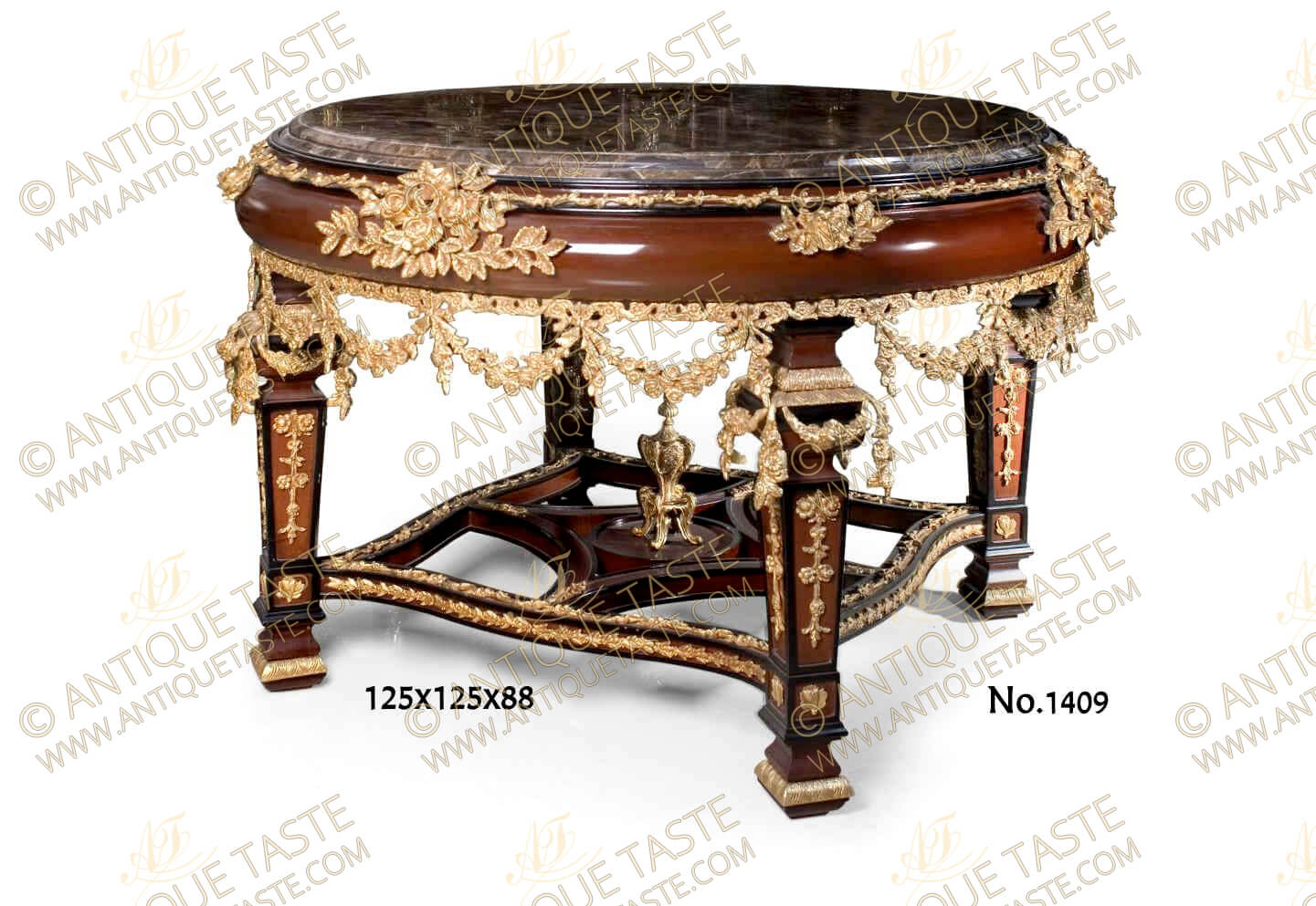 A distinguished and most detailed Louis XIV style gilt-ormolu 