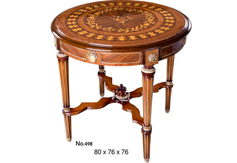 Napoleon III ormolu-mounted marquetry and veneer inlaid circular Center Table on the Louis XVI style