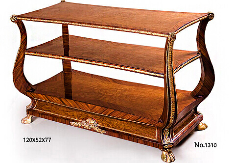 19th Century Neoclassical style ormolu-mounted veneer inlaid Pier Table Étagère