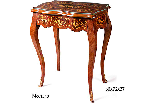 Louis XV style floral marquetry and veneer inlaid ormolu acanthus sabots one drawer Table À Écrire De Dame