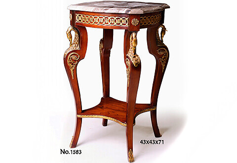 Napoleon Second Empire style ormolu-mounted veneer inlaid ormolu swan mounted Accent Table