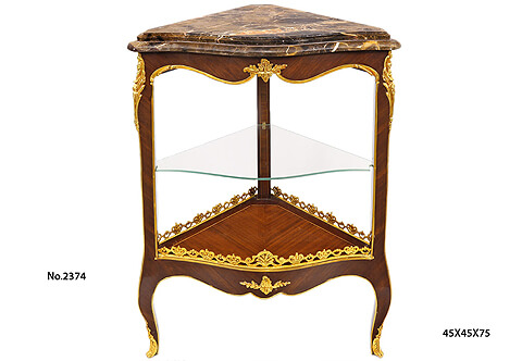Louis XVI Neoclassical demilune shaped Vitrine En Console after the model by Adam Weisweiler